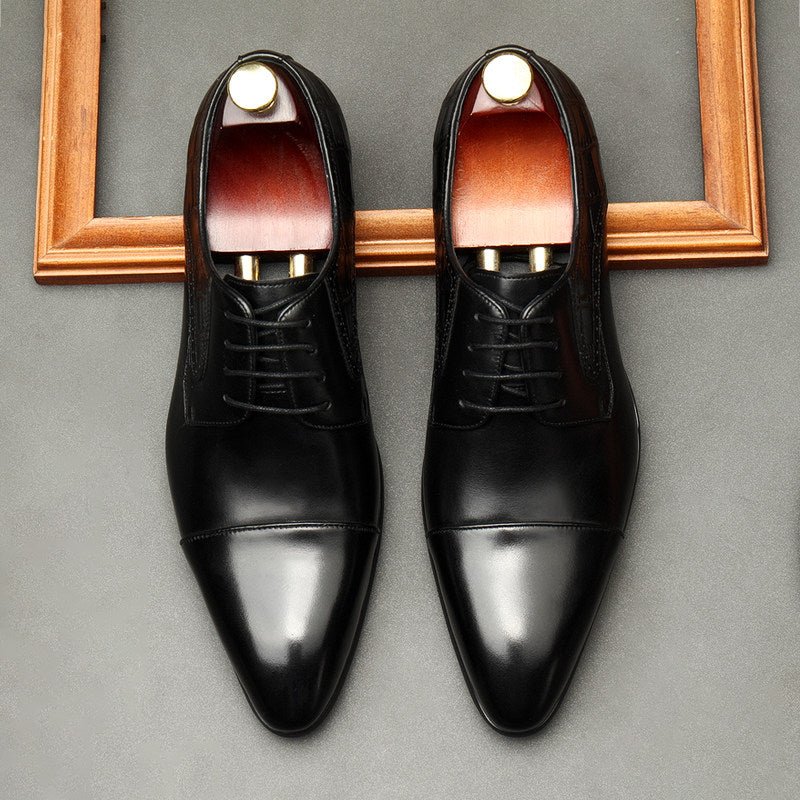 Men's Croc - Side Cap Toe Derby: Stylish Groomsmen Wedding Dress Shoesyes