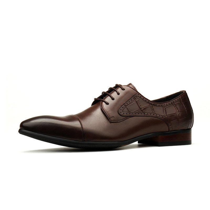 Men's Croc - Side Cap Toe Derby: Stylish Groomsmen Wedding Dress Shoesyes
