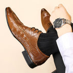 Men's Crocodile Embossed Oxford | Exotic Luxury Dress Shoesyes
