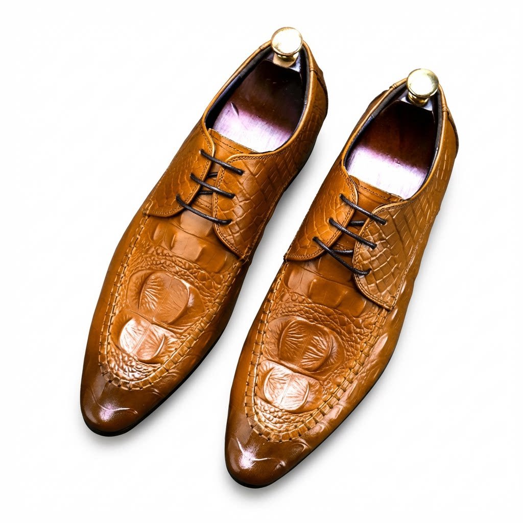 Men's Crocodile Embossed Oxford | Exotic Luxury Dress Shoesyes