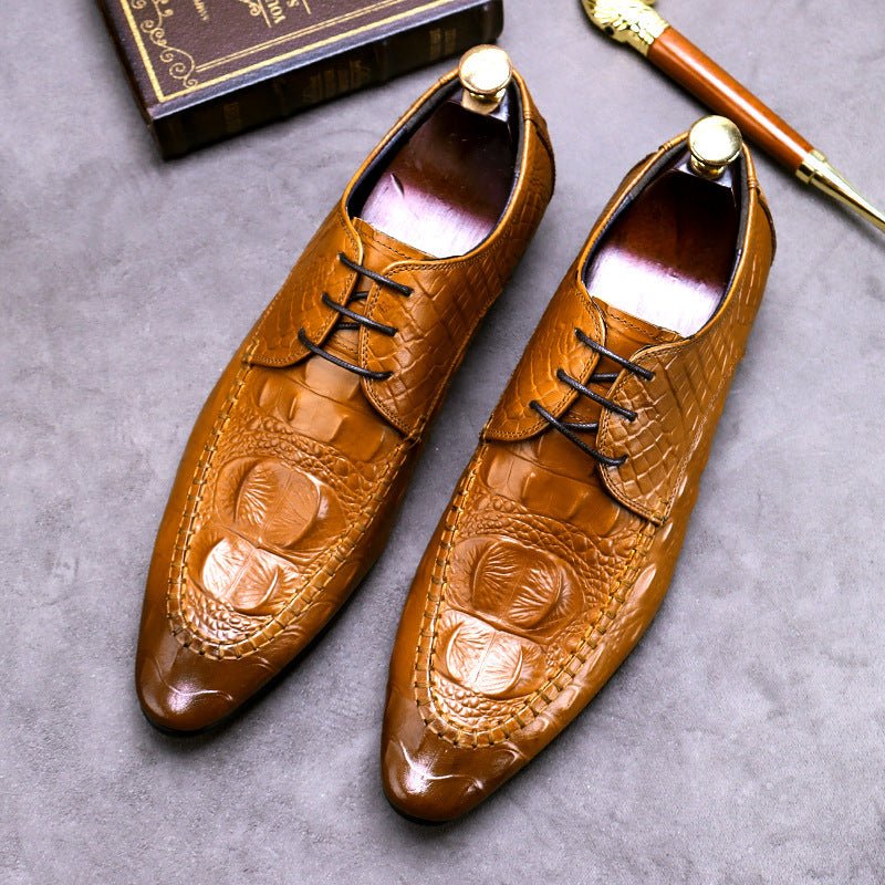Men's Crocodile Embossed Oxford | Exotic Luxury Dress Shoesyes