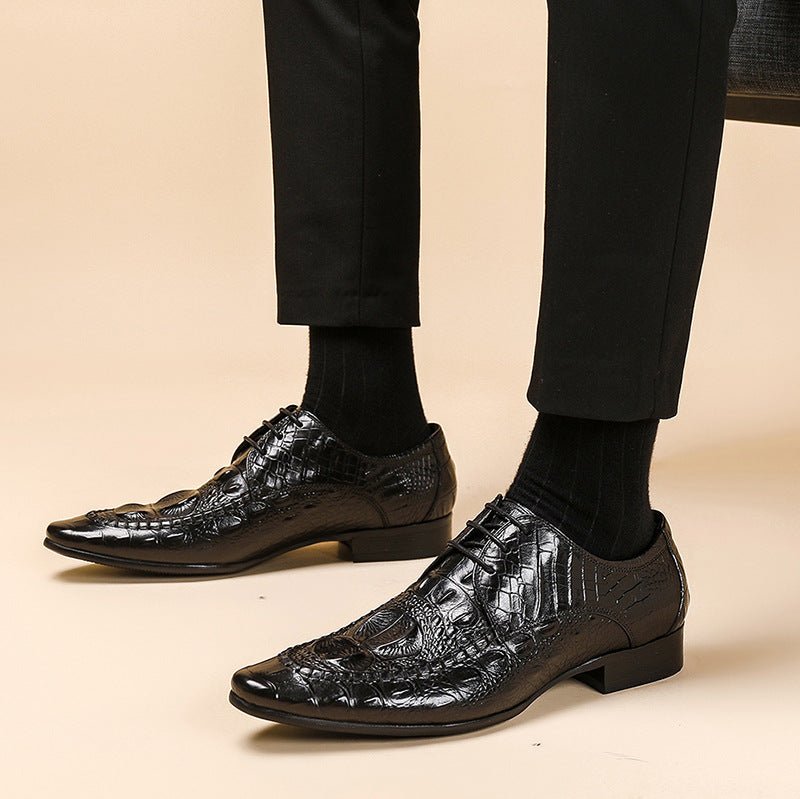Men's Crocodile Embossed Oxford | Exotic Luxury Dress Shoesyes
