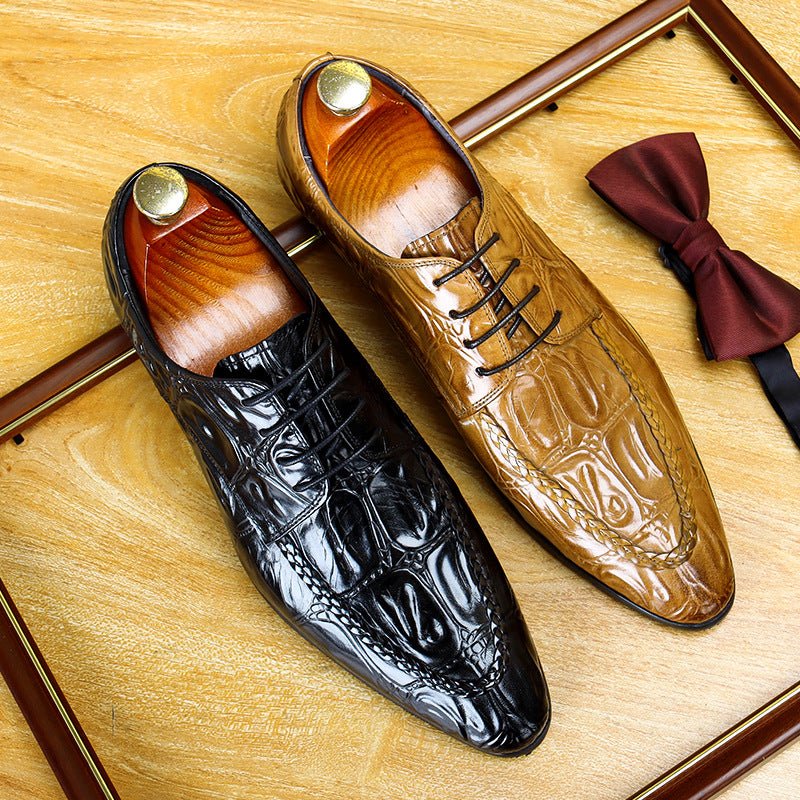Men's Crocodile Pointed Oxford | Exotic Designer Dress Shoesyes