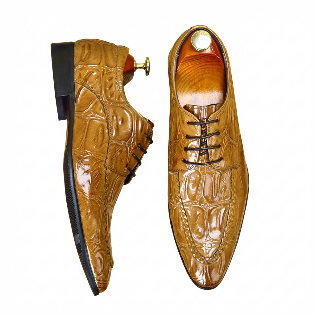 Men's Crocodile Pointed Oxford | Exotic Designer Dress Shoesyes