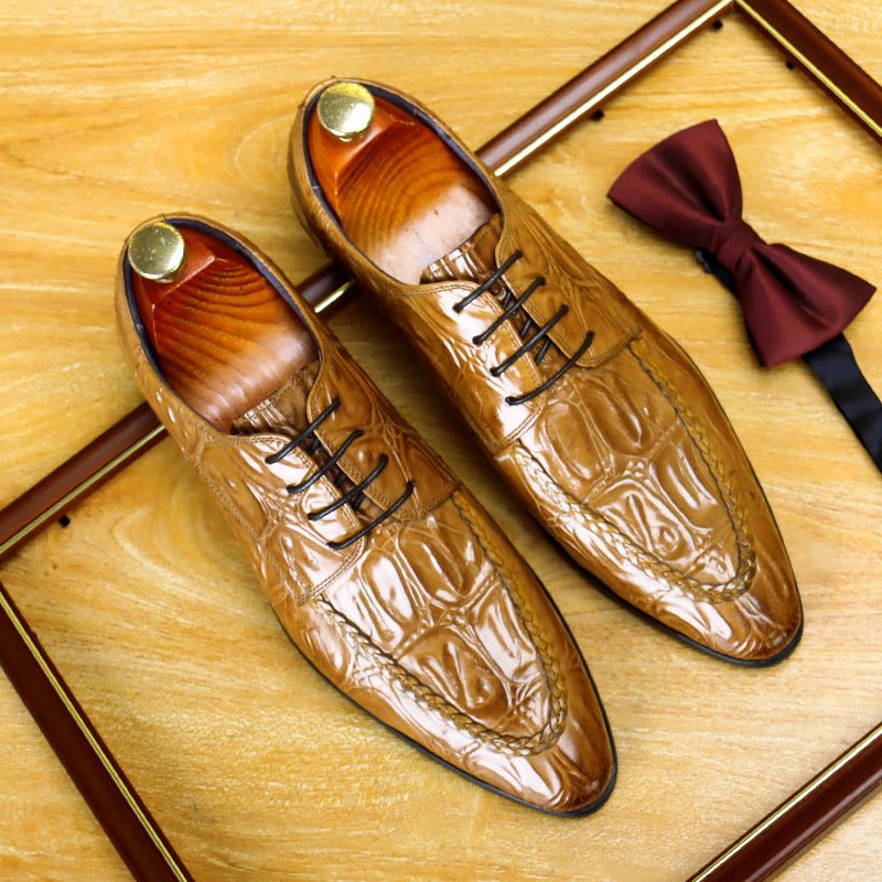 Men's Crocodile Pointed Oxford | Exotic Designer Dress Shoesyes