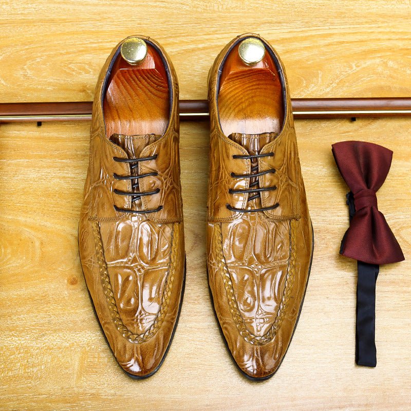 Men's Crocodile Pointed Oxford | Exotic Designer Dress Shoesyes