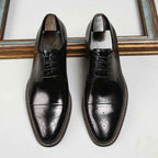 Men's Dark Brown Derby: Fashion Cap Toe Formal Dress Shoesyes