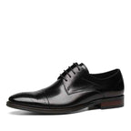 Men's Dark Brown Derby: Fashion Cap Toe Formal Dress Shoesyes