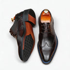 Mens Derby Dress Shoes: Stylish Brogue Wingtip for Wedding & Business