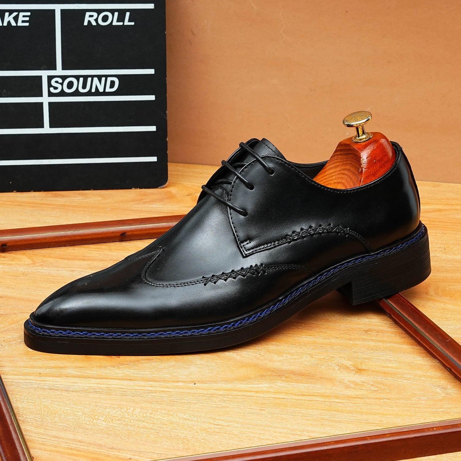 Mens Derby Dress Shoes: Stylish Brogue Wingtip for Wedding & Business