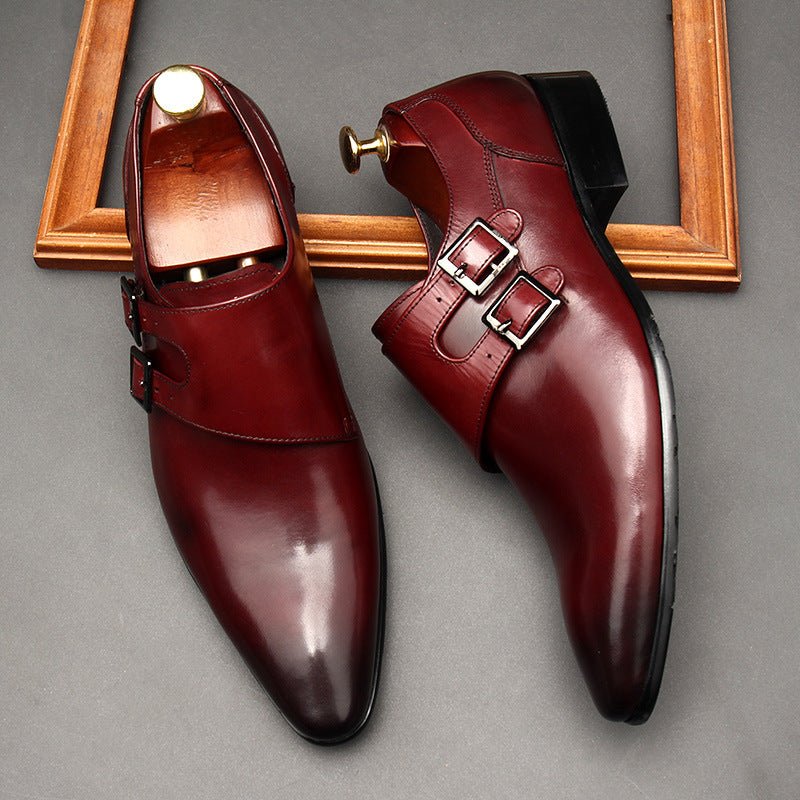 Men's Dual Buckle Monk Shoes: In - Vogue Engagement Dress Shoesyes