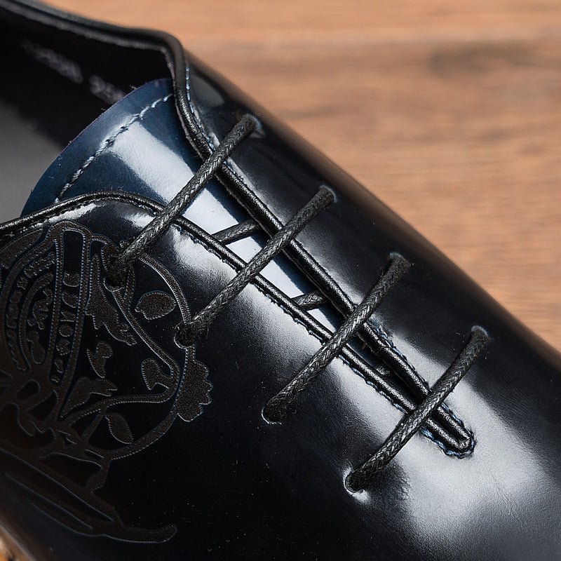 Men's Embossed Sleek Oxfords: Fashion Nuptial Ceremony Dress Shoesyes