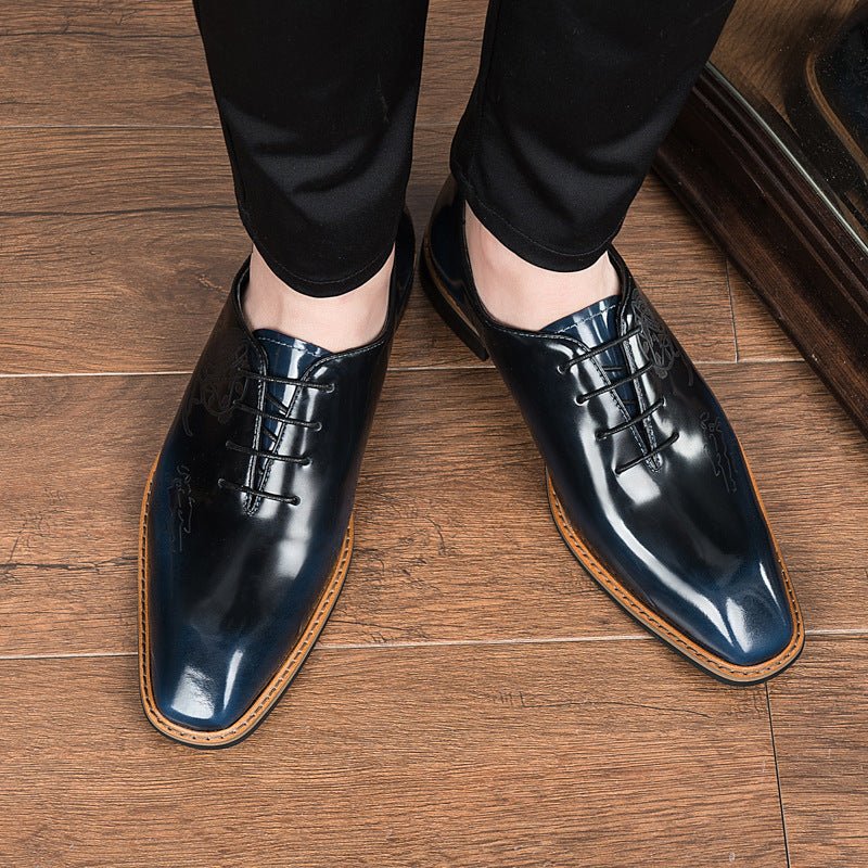 Men's Embossed Sleek Oxfords: Fashion Nuptial Ceremony Dress Shoesyes
