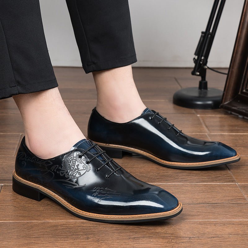 Men's Embossed Sleek Oxfords: Fashion Nuptial Ceremony Dress Shoesyes