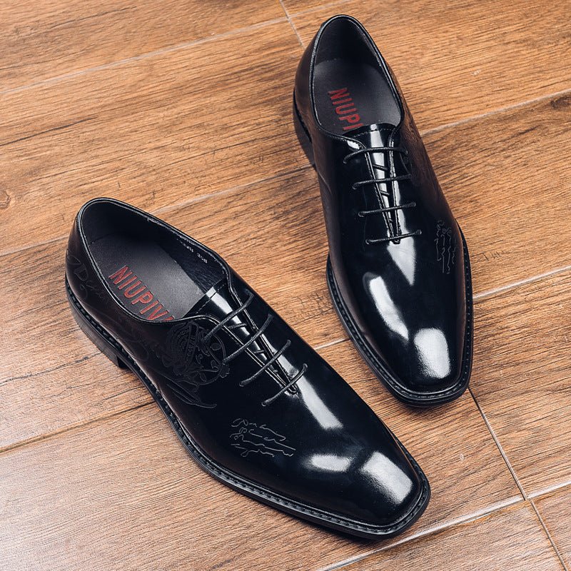 Men's Embossed Sleek Oxfords: Fashion Nuptial Ceremony Dress Shoesyes