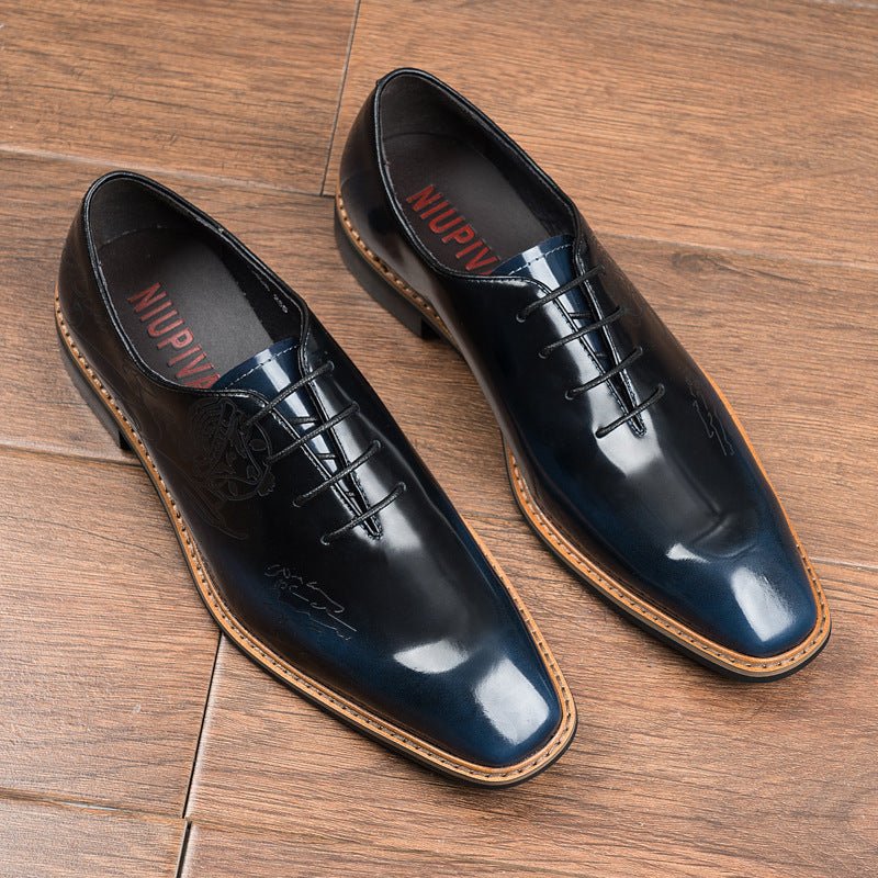 Men's Embossed Sleek Oxfords: Fashion Nuptial Ceremony Dress Shoesyes