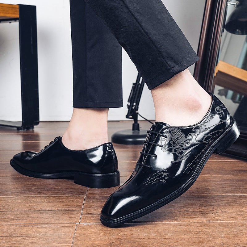 Men's Embossed Sleek Oxfords: Fashion Nuptial Ceremony Dress Shoesyes