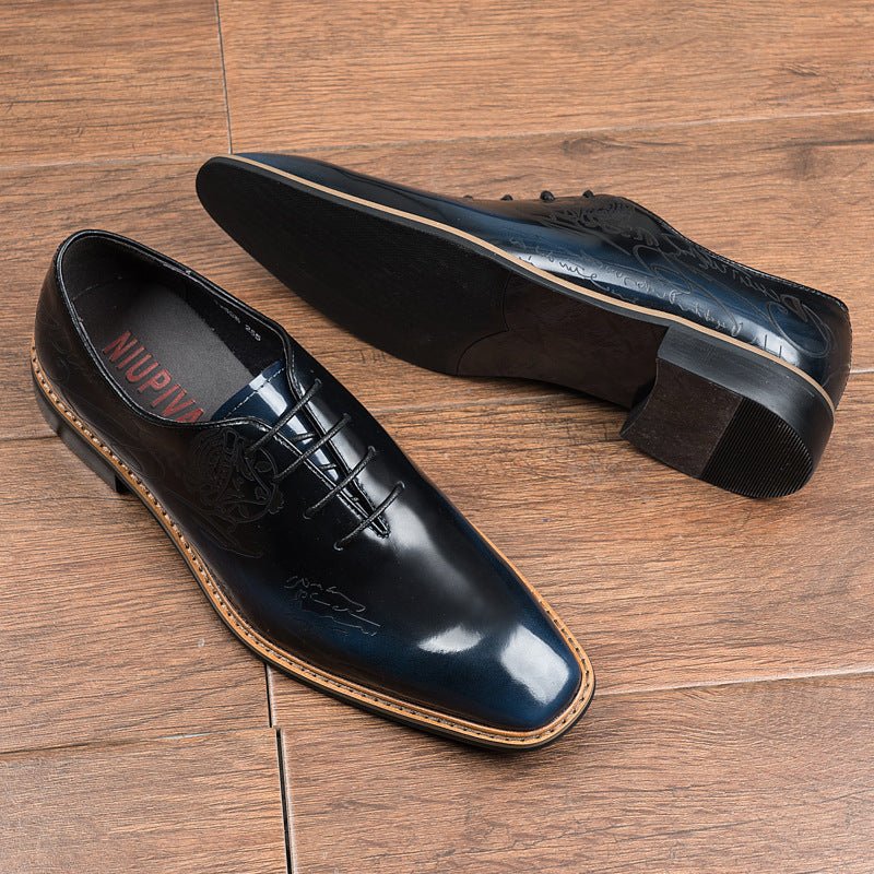 Men's Embossed Sleek Oxfords: Fashion Nuptial Ceremony Dress Shoesyes