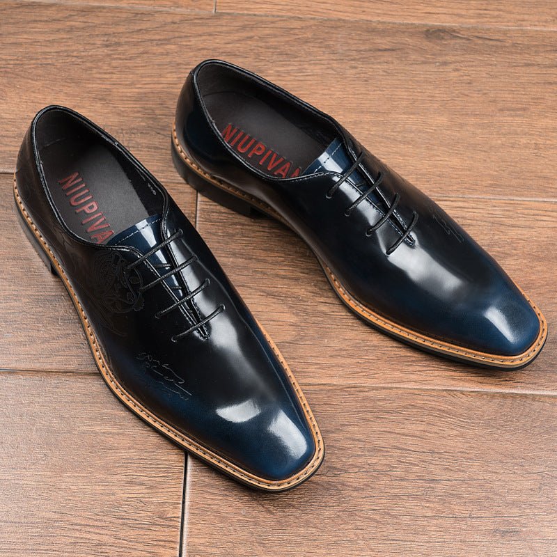 Men's Embossed Sleek Oxfords: Fashion Nuptial Ceremony Dress Shoesyes