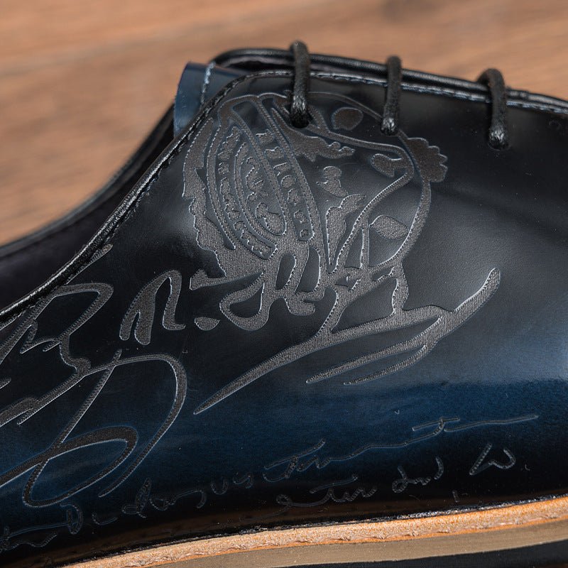 Men's Embossed Sleek Oxfords: Fashion Nuptial Ceremony Dress Shoesyes