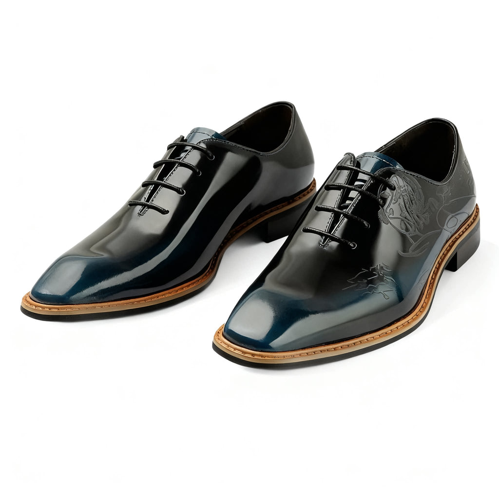 Men's Embossed Sleek Oxfords: Fashion Nuptial Ceremony Dress Shoesyes