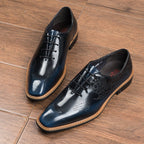 Men's Embossed Sleek Oxfords: Fashion Nuptial Ceremony Dress Shoesyes
