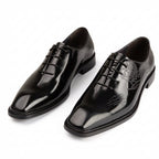 Men's Embossed Sleek Oxfords: Fashion Nuptial Ceremony Dress Shoesyes