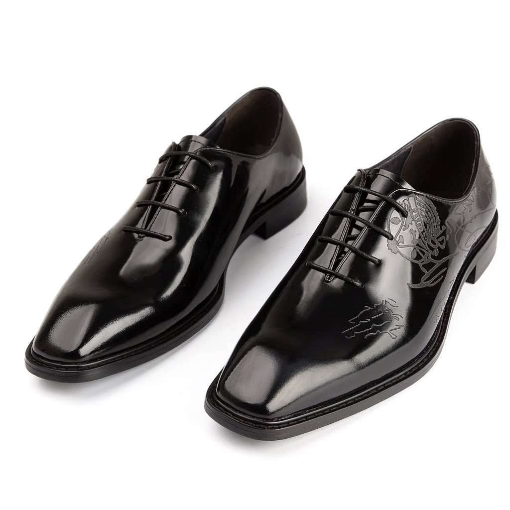 Men's Embossed Sleek Oxfords: Fashion Nuptial Ceremony Dress Shoesyes