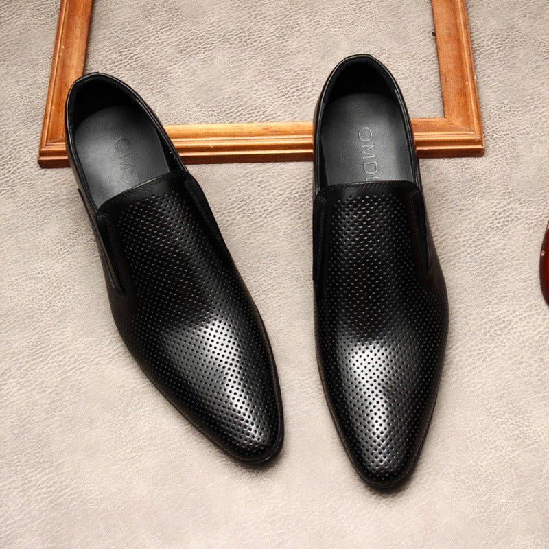 Men's Engraved Leather Dress Shoes: Stylish Pointed Toe Wedding Loafersyes