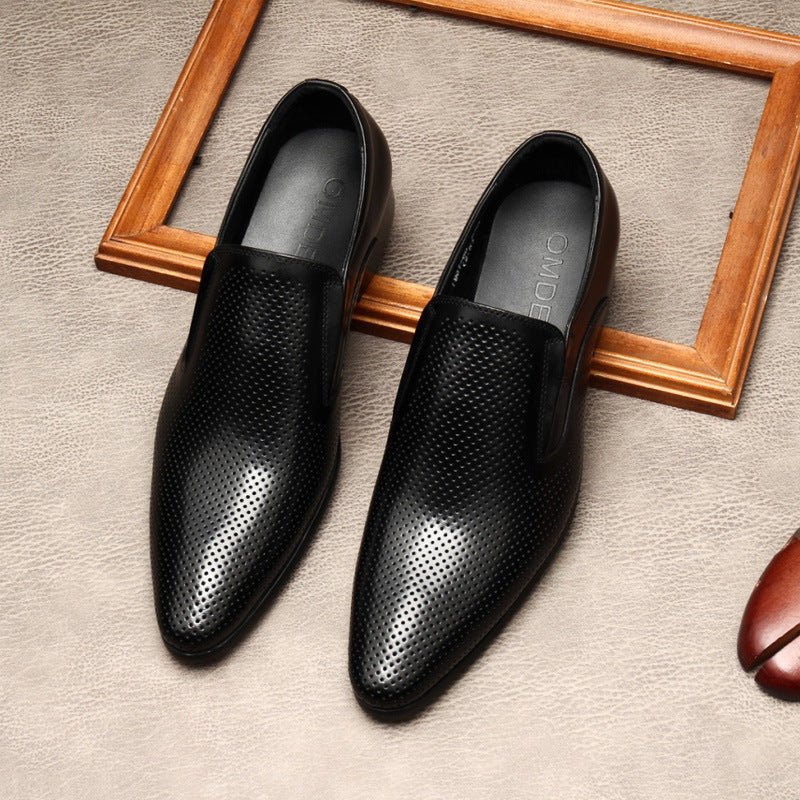 Men's Engraved Leather Dress Shoes: Stylish Pointed Toe Wedding Loafersyes