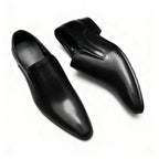 Men's Engraved Leather Dress Shoes: Stylish Pointed Toe Wedding Loafersyes