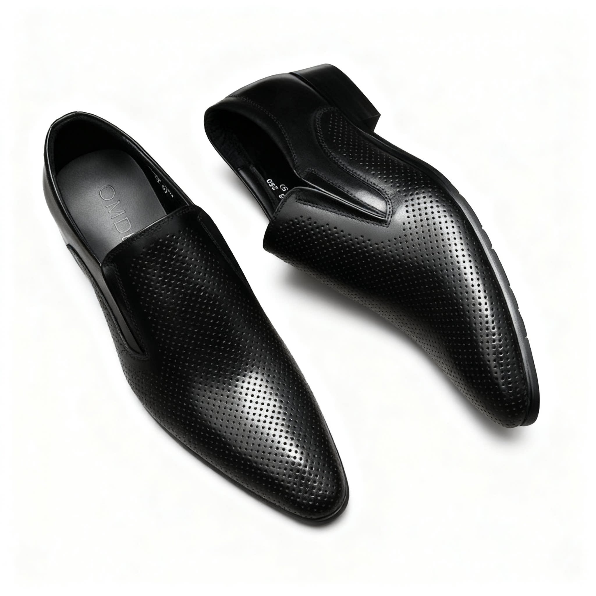 Men's Engraved Leather Dress Shoes: Stylish Pointed Toe Wedding Loafersyes