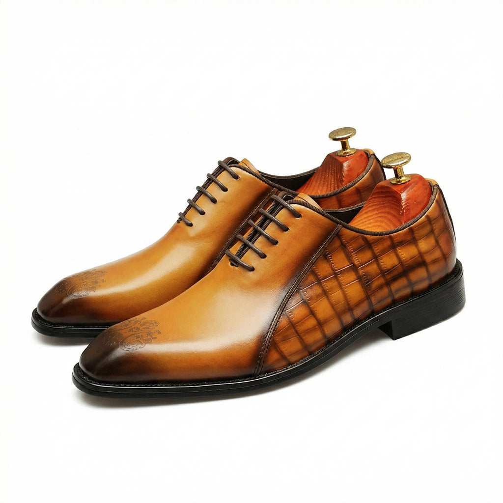 Men's Engraved Oxford | Exotic Luxury Dress Shoesyes