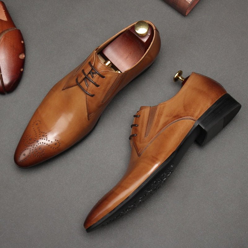 Men's Fashion Pointed Toe Derby: Elegant Groom Wedding Dress Shoesyes