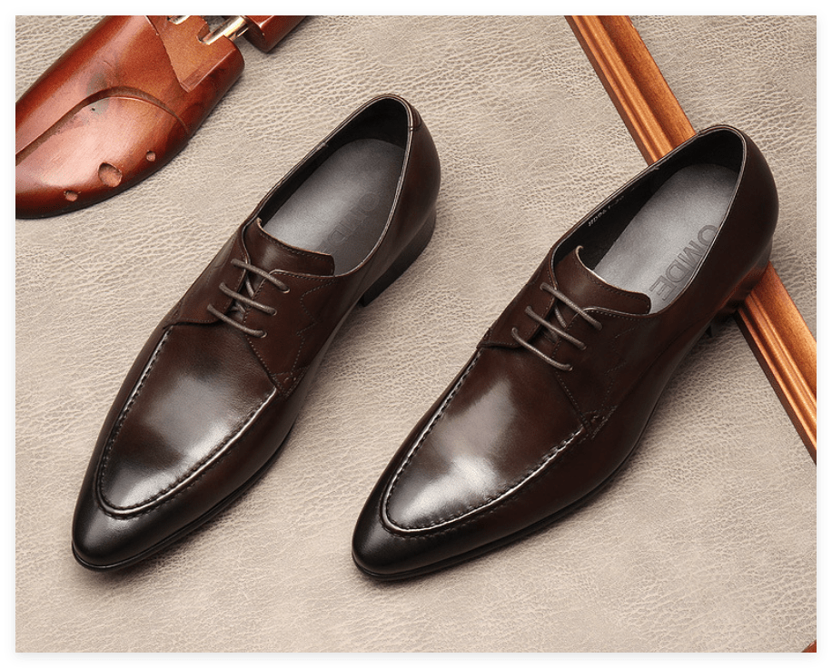 Men's Fashion Tan Derby Shoes: Vintage Hand - Patina Dress Shoesyes