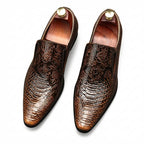 Men's Floral Embossed Dress Shoes: Stylish Pointed Toe Wedding Loafersyes