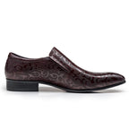 Men's Floral Embossed Dress Shoes: Stylish Pointed Toe Wedding Shoesyes