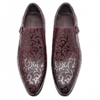 Men's Floral Embossed Dress Shoes: Stylish Pointed Toe Wedding Shoesyes