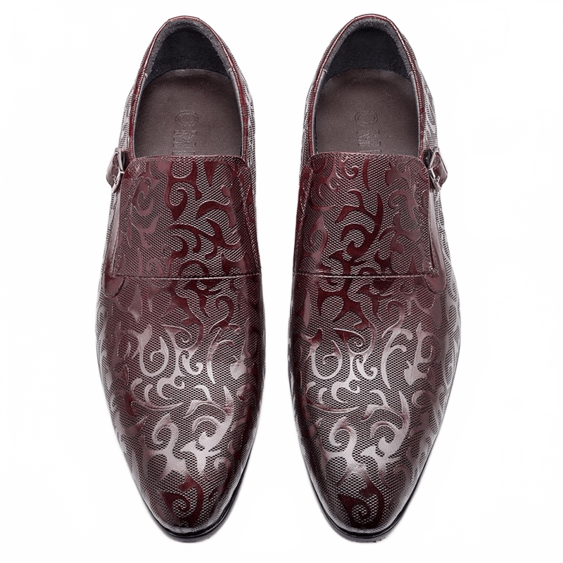 Men's Floral Embossed Dress Shoes: Stylish Pointed Toe Wedding Shoesyes