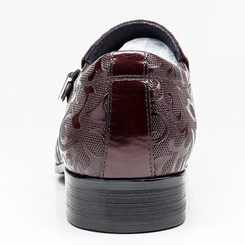 Men's Floral Embossed Dress Shoes: Stylish Pointed Toe Wedding Shoesyes