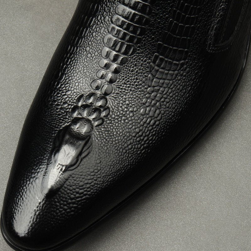 Men's Formal Crocodile Dress Shoes: Stylish Pointed Toe Wedding Loafersyes