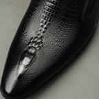 Men's Formal Crocodile Dress Shoes: Stylish Pointed Toe Wedding Loafersyes