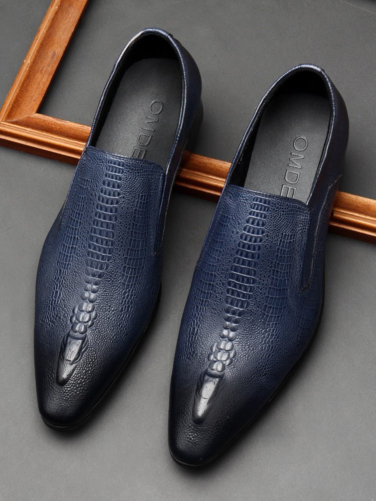 Men's Formal Crocodile Dress Shoes: Stylish Pointed Toe Wedding Loafersyes