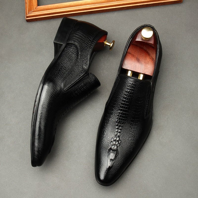 Men's Formal Crocodile Dress Shoes: Stylish Pointed Toe Wedding Loafersyes