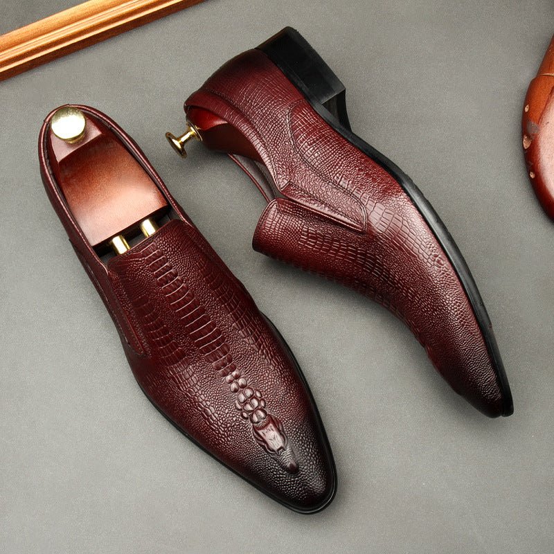 Men's Formal Crocodile Dress Shoes: Stylish Pointed Toe Wedding Loafersyes