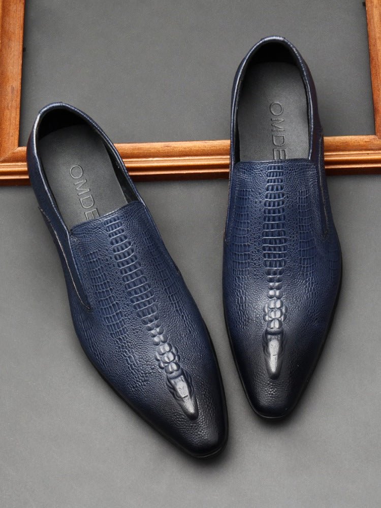 Men's Formal Crocodile Dress Shoes: Stylish Pointed Toe Wedding Loafersyes