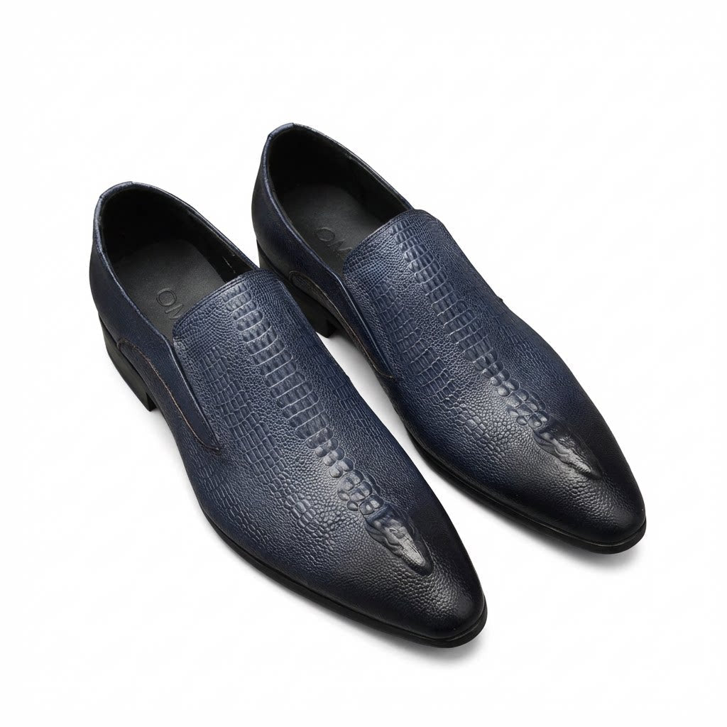 Men's Formal Crocodile Dress Shoes: Stylish Pointed Toe Wedding Loafersyes