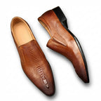 Men's Formal Crocodile Dress Shoes: Stylish Pointed Toe Wedding Loafersyes