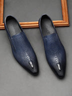 Men's Formal Crocodile Dress Shoes: Stylish Pointed Toe Wedding Loafersyes
