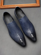 Men's Formal Crocodile Dress Shoes: Stylish Pointed Toe Wedding Loafersyes